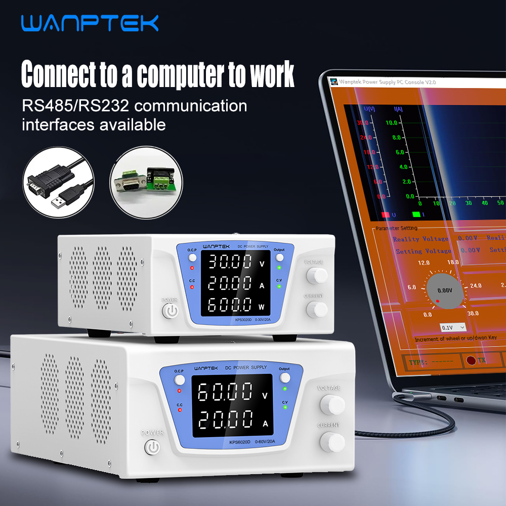 Wanptek RS485/RS232 ラボ用プログラマブル - Programmable Dc Power Supply 60V 10A のレビューと価格